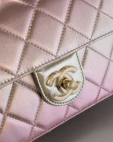 Flap Bag Gradient Pink Lambskin Light Gold Hardware