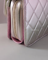Flap Bag Gradient Pink Lambskin Light Gold Hardware