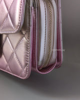 Flap Bag Gradient Pink Lambskin Light Gold Hardware