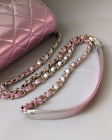 Flap Bag Gradient Pink Lambskin Light Gold Hardware