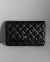 Wallet On Chain Black Caviar Gold Hardware