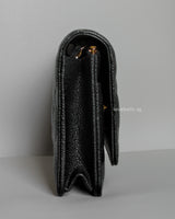 Wallet On Chain Black Caviar Gold Hardware