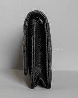 Wallet On Chain Black Caviar Gold Hardware