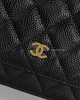 Wallet On Chain Black Caviar Gold Hardware