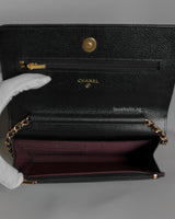 Wallet On Chain Black Caviar Gold Hardware