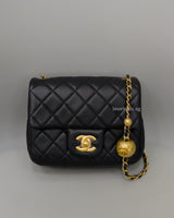 Chanel Pearl Crush Mini Square | Black Lambskin Gold Hardware-front1
