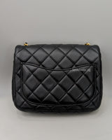 Chanel Pearl Crush Mini Square | Black Lambskin Gold Hardware-back