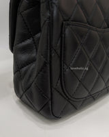 Chanel Pearl Crush Mini Square | Black Lambskin Gold Hardware-details