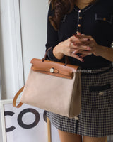 Hermes Herbag 31 | Ecru Beige Nature Canvas Palladium Hardware-model