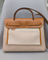 Hermes Herbag 31 | Ecru Beige Nature Canvas Palladium Hardware-back