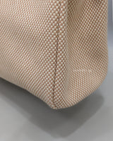 Hermes Herbag 31 | Ecru Beige Nature Canvas Palladium Hardware-details