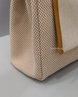 Hermes Herbag 31 | Ecru Beige Nature Canvas Palladium Hardware-details