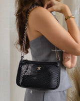 Chanel Clutch on Chain in Black Mesh 25S | Lambskin Light Gold Hardware-model