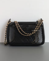 Chanel Clutch on Chain in Black Mesh 25S | Lambskin Light Gold Hardware-back