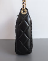 Chanel Clutch on Chain in Black Mesh 25S | Lambskin Light Gold Hardware-side