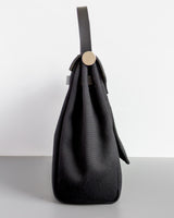 Hermes Herbag 31 | Noir / Noir Canvas Palladium Hardware-details