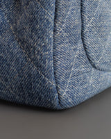 Chanel Classic Flap Mini Rectangle | 24S Blue Denim Brushed Gold Hardware-details