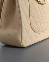 Chanel Classic Flap Medium | Beige Lambskin Light Gold Hardware-details
