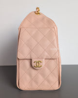  Chanel 25 Small | 26P Pink Caviar Brushed Gold Hardware-details