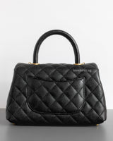 Chanel Coco Handle Small | Black Caviar Brushed Gold Hardware-back