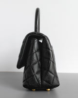 Chanel Coco Handle Small | Black Caviar Brushed Gold Hardware-details