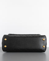 Chanel Coco Handle Small | Black Caviar Brushed Gold Hardware-details