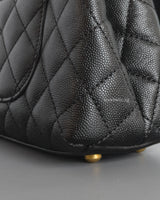 Chanel Coco Handle Small | Black Caviar Brushed Gold Hardware-details
