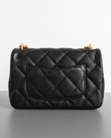 Chanel Mini Rectangle 23P Black Sweet Heart Crush  Caviar Brushed Gold Hardware-back