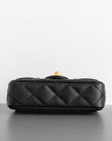Chanel Mini Rectangle 23P Black Sweet Heart Crush  Caviar Brushed Gold Hardware-details
