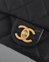 Chanel Mini Rectangle 23P Black Sweet Heart Crush  Caviar Brushed Gold Hardware-details