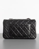 Chanel Classic Flap Mini Rectangle  | Black Lambskin Silver Hardware-back