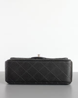 Chanel Classic Flap Mini Rectangle  | Black Lambskin Silver Hardware-details