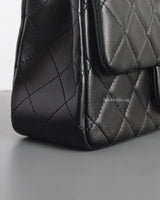 Chanel Classic Flap Mini Rectangle  | Black Lambskin Silver Hardware-details