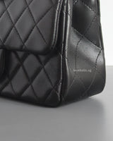 Chanel Classic Flap Mini Rectangle  | Black Lambskin Silver Hardware-details