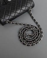 Chanel Classic Flap Mini Rectangle  | Black Lambskin Silver Hardware-details