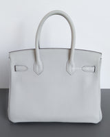Hermes Birkin Retourne 30 | Blue Pale Taurillon Clemence Gold Hardware-back