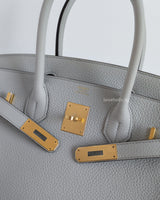 Hermes Birkin Retourne 30 | Blue Pale Taurillon Clemence Gold Hardware-details