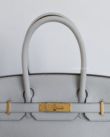 Hermes Birkin Retourne 30 | Blue Pale Taurillon Clemence Gold Hardware-details