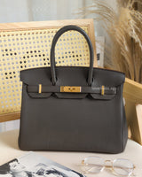 Hermes Birkin Retourne 30 | Etain Togo Gold Hardware-front