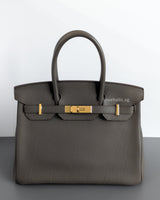Hermes Birkin Retourne 30 | Etain Togo Gold Hardware-front1