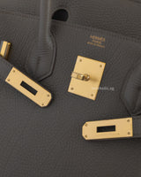 Hermes Birkin Retourne 30 | Etain Togo Gold Hardware-details