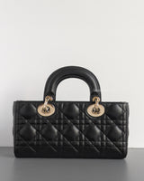 Dior Lady D-Joy Small | Black Lambskin Light Gold Hardware-back
