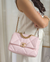 Chanel Chanel 19 Small | 22S Light Pink Lambskin Multicolored Hardware-model