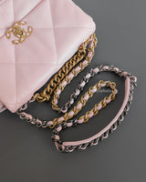Chanel Chanel 19 Small | 22S Light Pink Lambskin Multicolored Hardware-details