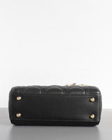 Dior Lady Dior Mini | Black Lambskin Light Gold Hardware-details