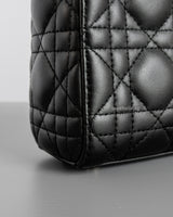 Dior Lady Dior Mini | Black Lambskin Light Gold Hardware-details