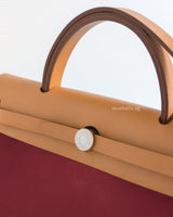 Hermes Herbag 31 Tilt Toile Officier/ Vache Hunter | Ruby/ Malta Blue Palladium Hardware-details