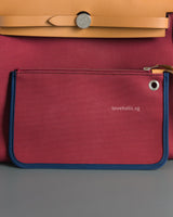 Hermes Herbag 31 Tilt Toile Officier/ Vache Hunter | Ruby/ Malta Blue Palladium Hardware-details