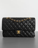 Chanel Classic Flap Medium | Black Caviar Gold Hardware-front1