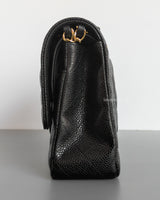 Chanel Classic Flap Medium | Black Caviar Gold Hardware-details